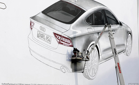 audi a7 werbeplakat handgemalt plakatmalerei